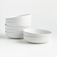 Wren Matte White Low Bowl