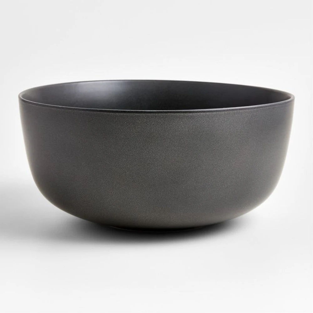 Wren Dark Grey Matte Stoneware Serving Bowl