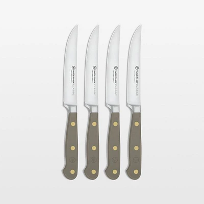 Wusthof Classic Color Velvet Oyster 4.5" Steak Knives, Set of 4