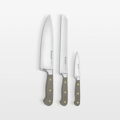 Wusthof Classic Color Velvet Oyster Grey 3-Piece Knife Set