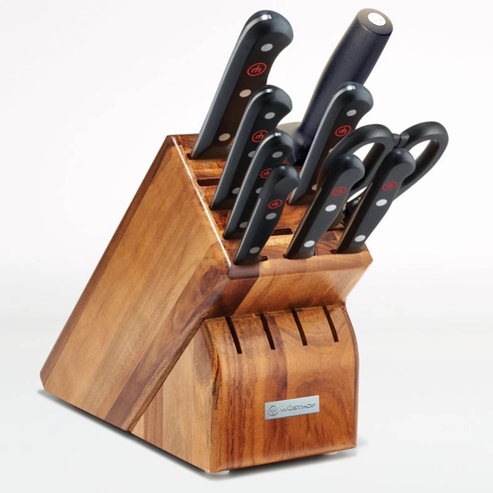 Wusthof ® Gourmet 10-Piece Acacia Knife Block Set