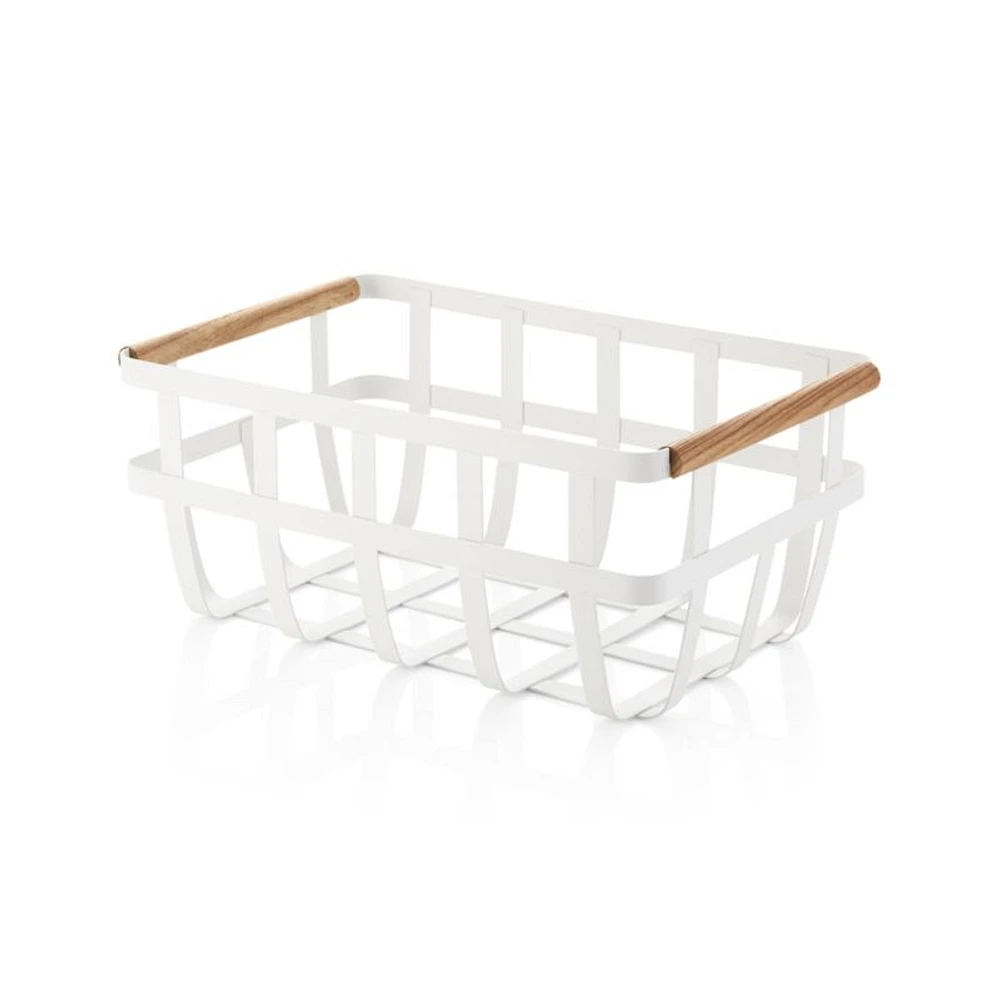 Yamazaki Tosca White Dual-Handle Storage Basket