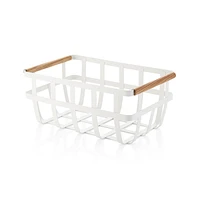 Yamazaki Tosca White Dual-Handle Storage Basket