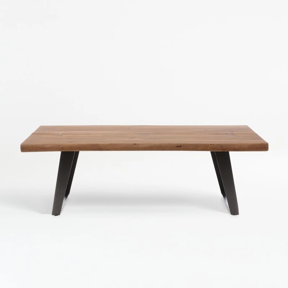 Yukon Warm Acacia Live Edge Solid Wood 54" Rectangular Coffee Table