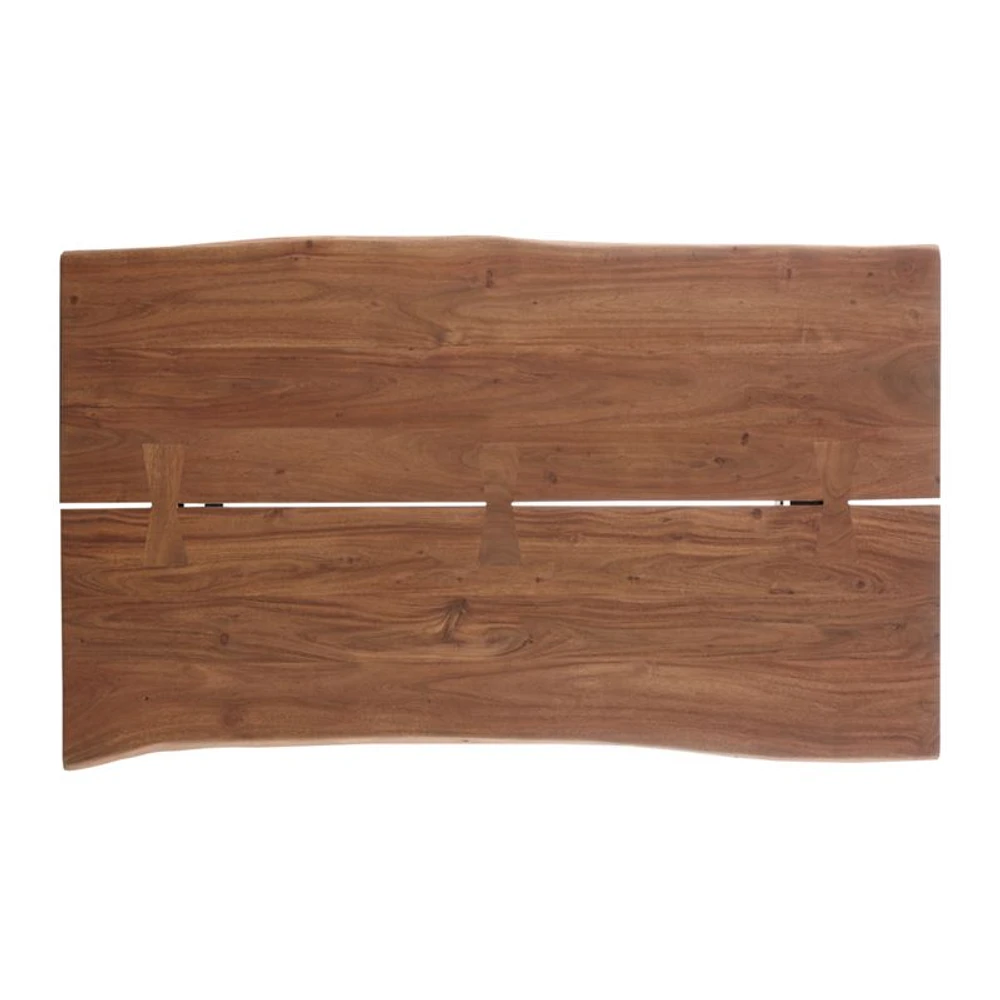 Yukon Warm Acacia Live Edge Solid Wood 54" Rectangular Coffee Table