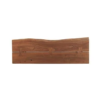 Yukon 57" Rectangular Warm Acacia Live Edge Solid Wood and Metal Console Table