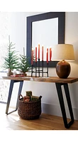 Yukon 57" Rectangular Warm Acacia Live Edge Solid Wood and Metal Console Table