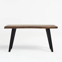Yukon 57" Rectangular Warm Acacia Live Edge Solid Wood and Metal Console Table