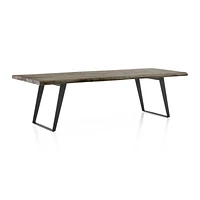 Yukon 102" Weathered Grey Live Edge Solid Wood Dining Table