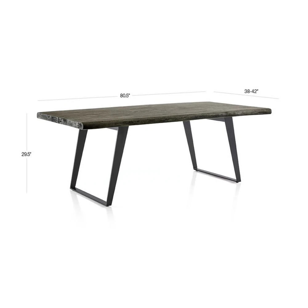 Yukon 80" Weathered Grey Live Edge Solid Wood Dining Table
