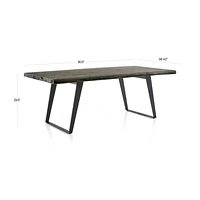 Yukon 80" Weathered Grey Live Edge Solid Wood Dining Table