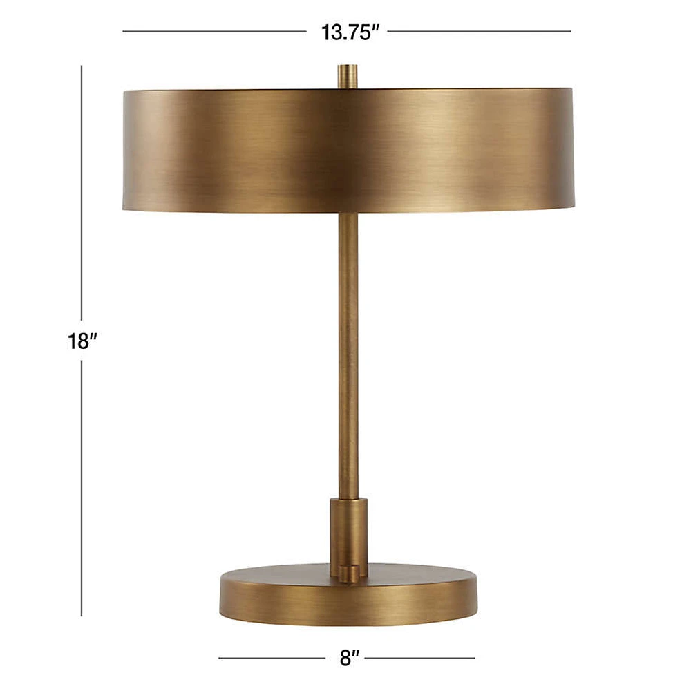 Zain Brass Table Lamps with USB Ports, Set of 2