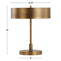 Zain Brass Table Lamps with USB Ports, Set of 2