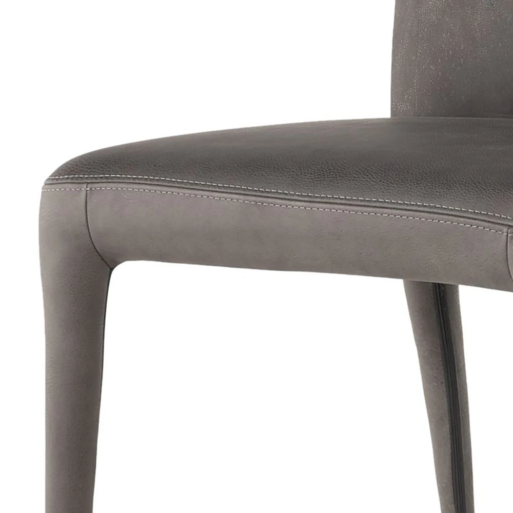 Zanni Graphite Leather Dining Chair