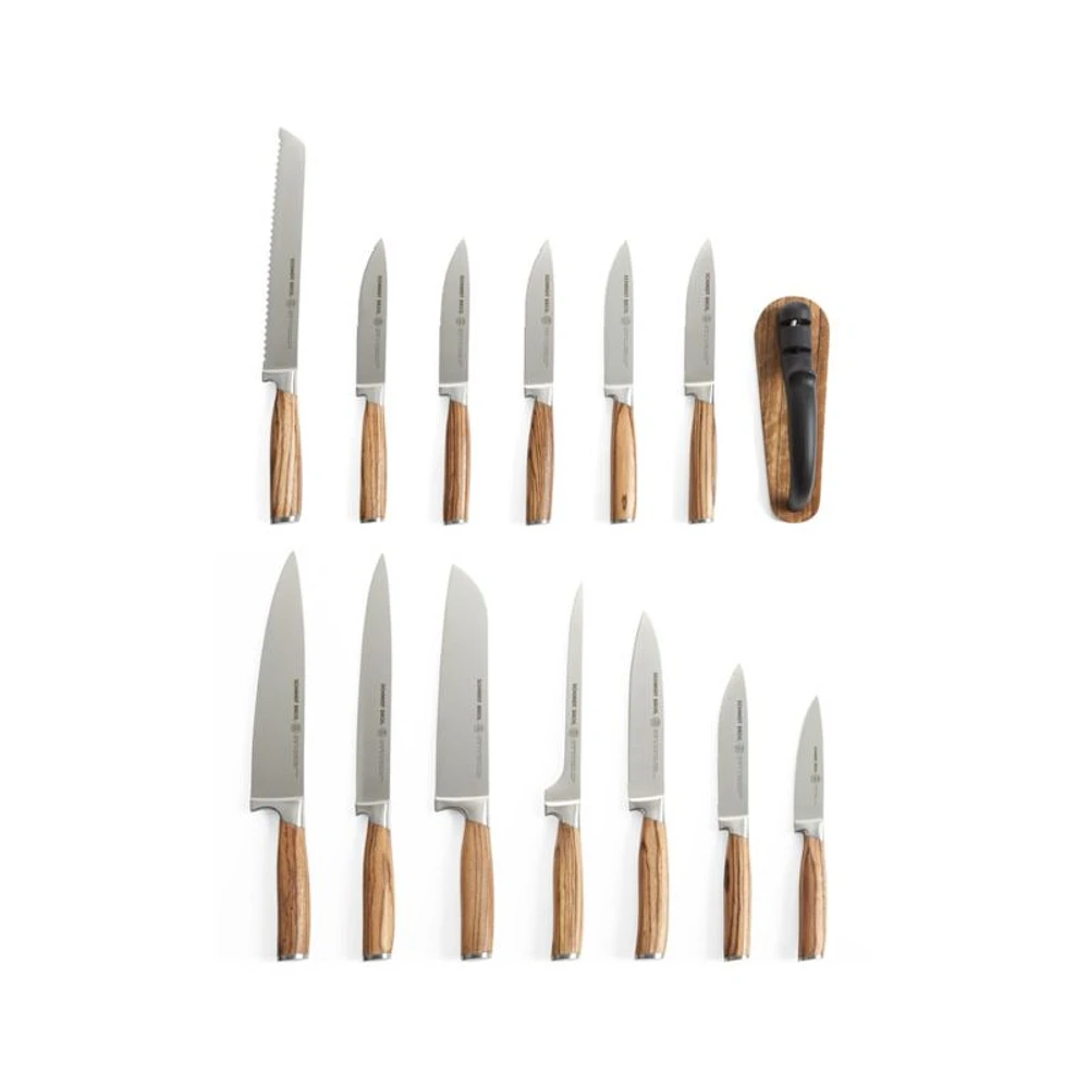 Schmidt Brothers ® 15-Piece Zebra Wood Knife Block Set