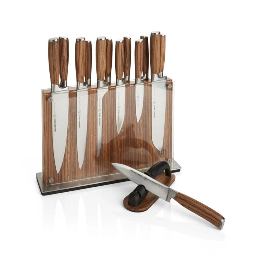 Schmidt Brothers ® 15-Piece Zebra Wood Knife Block Set