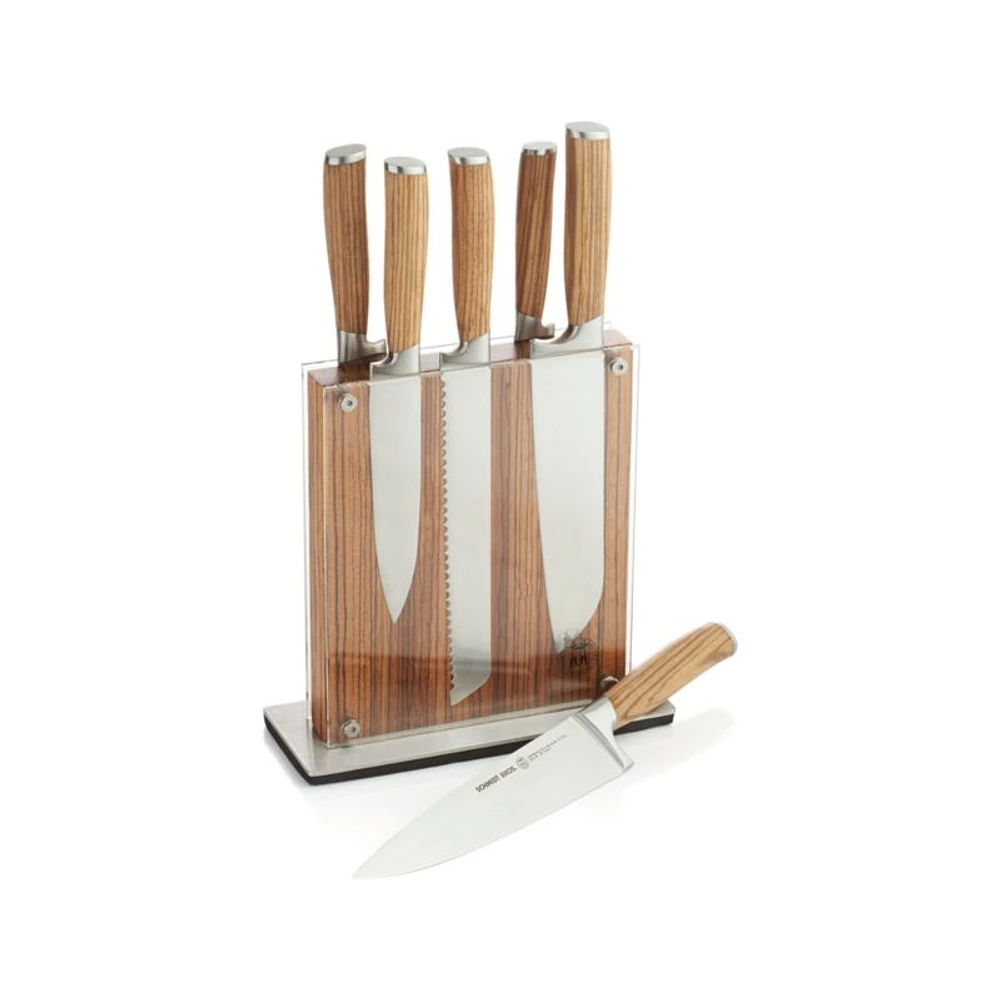 Schmidt Brothers ® 7-Piece Zebra Wood Knife Block Set