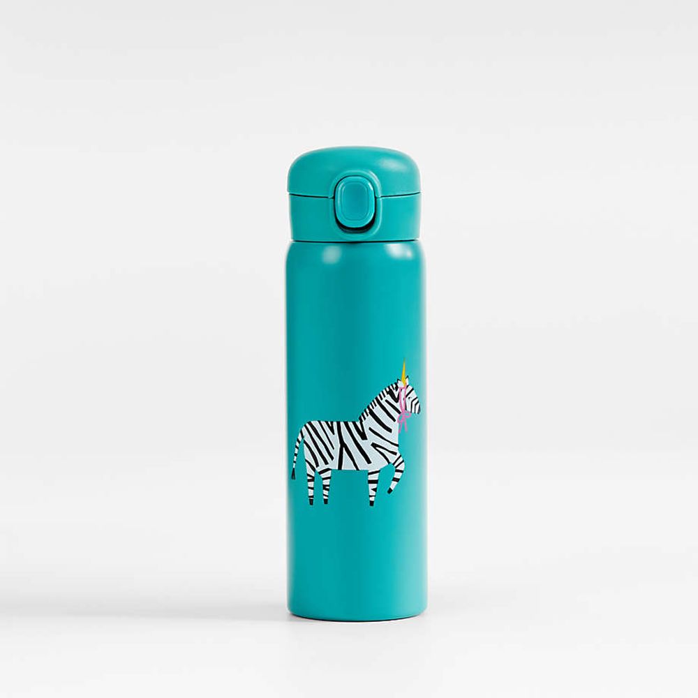 Lightning Bolts Aqua Kids Insulated Stainless Steel Water Bottle