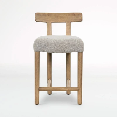 Ziady Brunswick Pebble Upholstered Wood Counter Stool