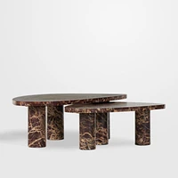 Zion Merlot Marble Nesting Coffee Tables