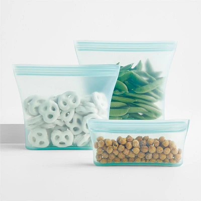 ZipTop Teal Reusable Sandwich Bags & Snack Bag, Set of 3