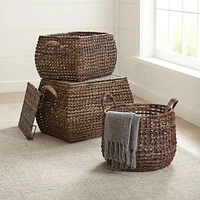 Zuzu Large Rectangular Handwoven Basket with Lid