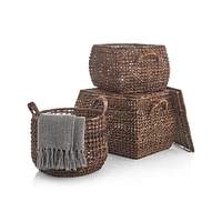 Zuzu Large Rectangular Handwoven Basket with Lid