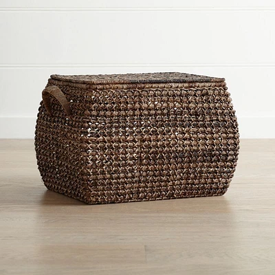 Zuzu Large Rectangular Handwoven Basket with Lid