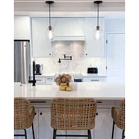 Arren Black Single Pendant Light with Silver Angled Shade