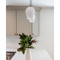 Arren Black Single Pendant Light with Silver Angled Shade