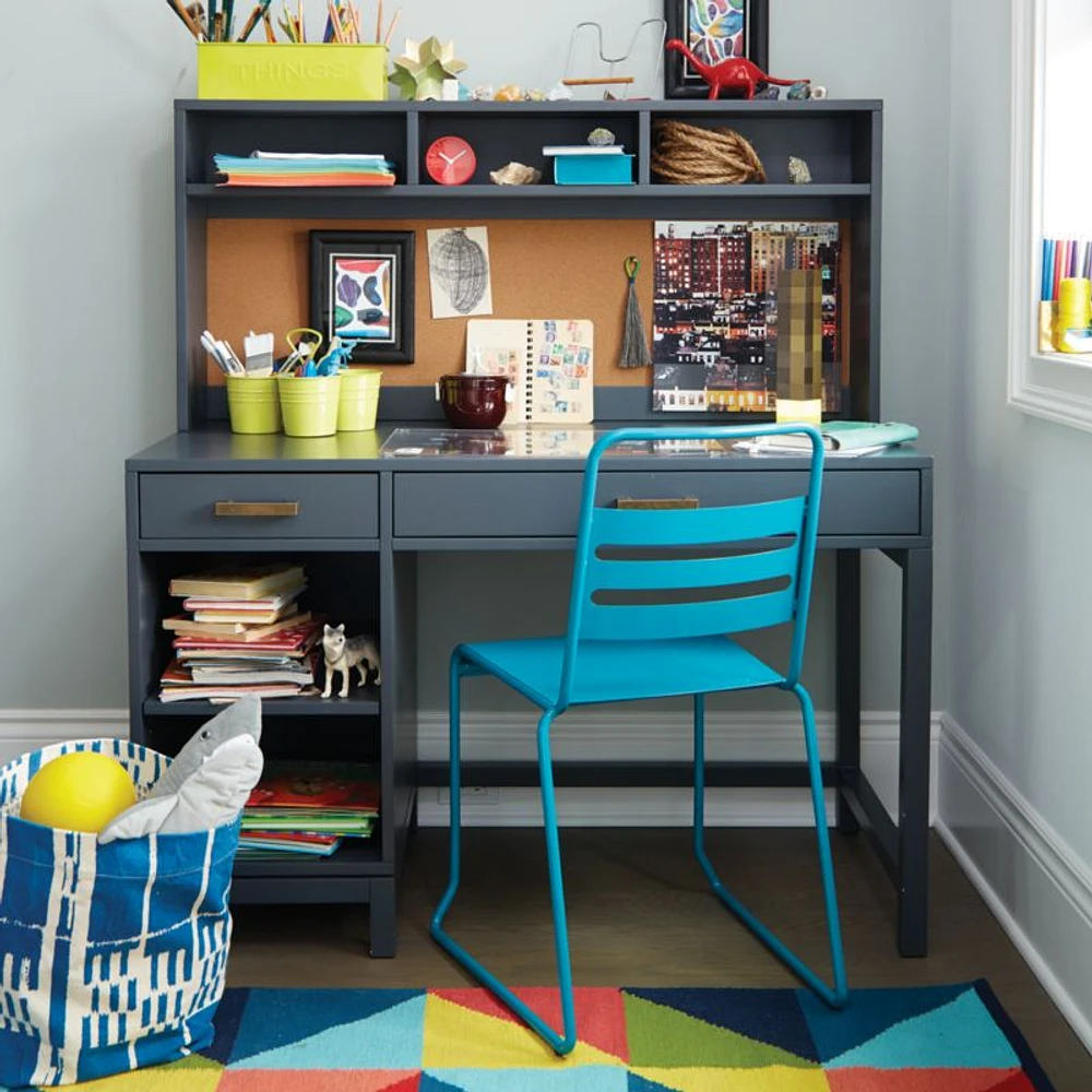Parke Charcoal Wood 2-Drawer Kids Desk