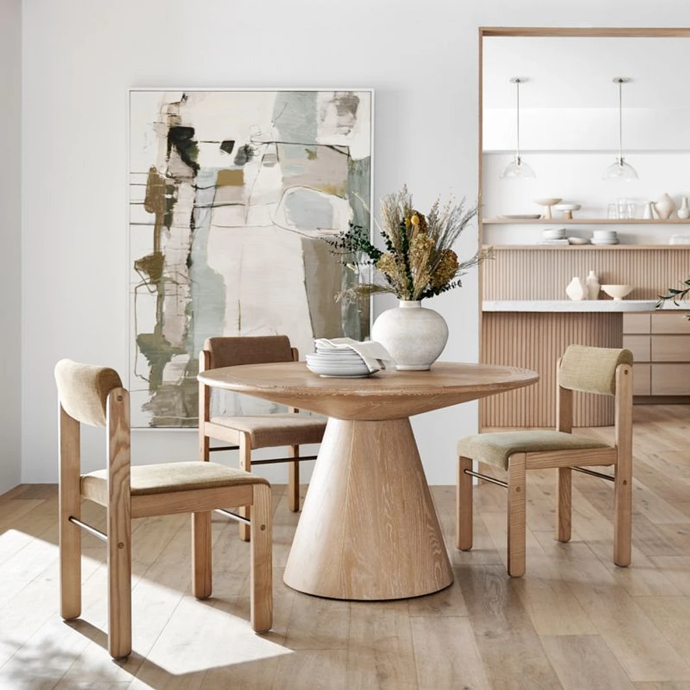 Palisades 48" Round Whitewashed Wood Dining Table