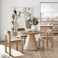Palisades 48" Round Whitewashed Wood Dining Table