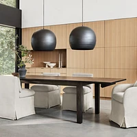Basque 82"-118" Charcoal Grey Wood Extendable Rectangular Dining Table