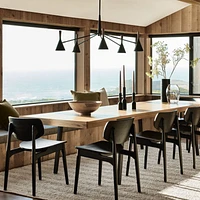 Lakin 61"-99" White Oak Wood Extendable Dining Table