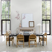 Norin 75"-95" Ebonized Oak Wood Extendable Dining Table