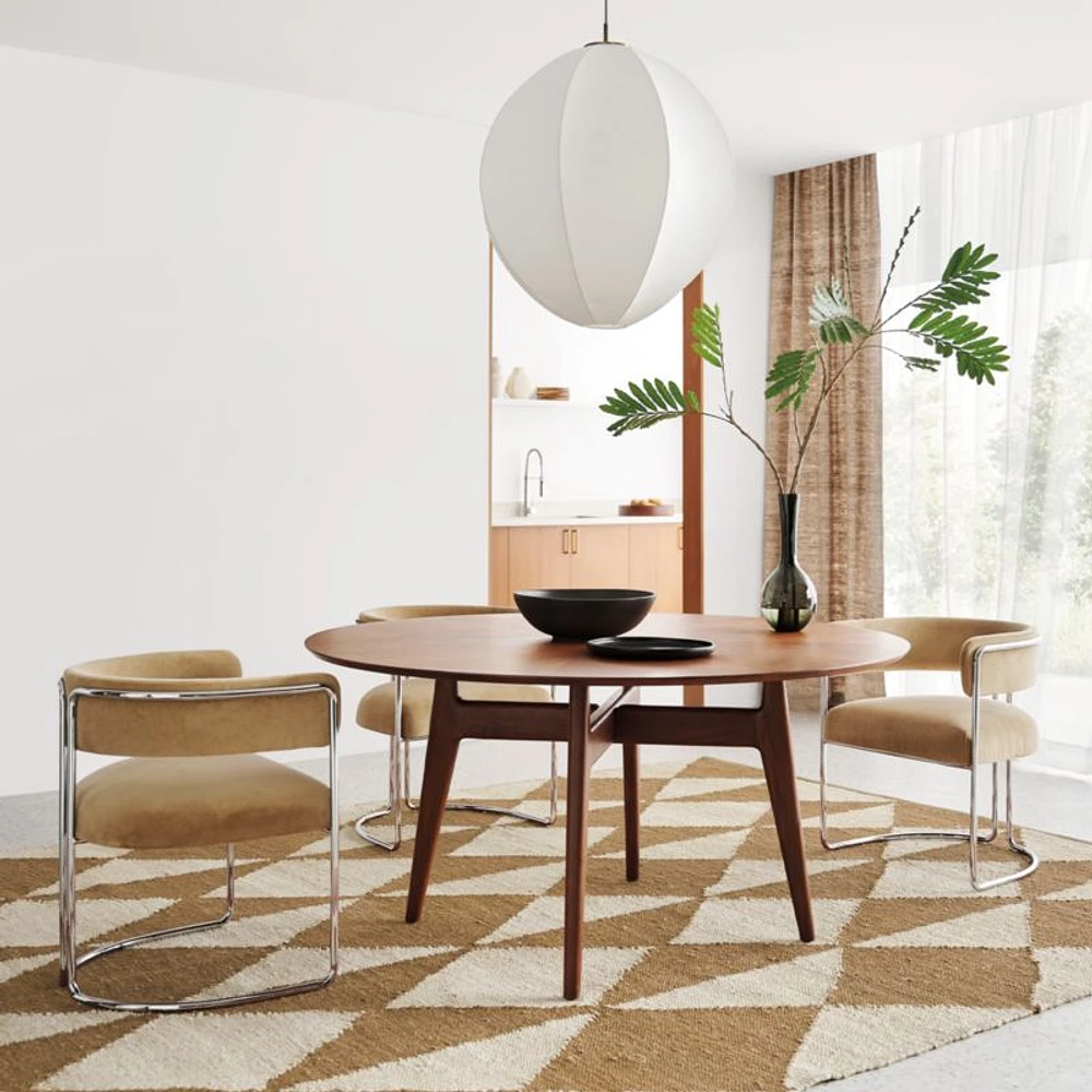 Tate 60" Walnut Wood Round Dining Table