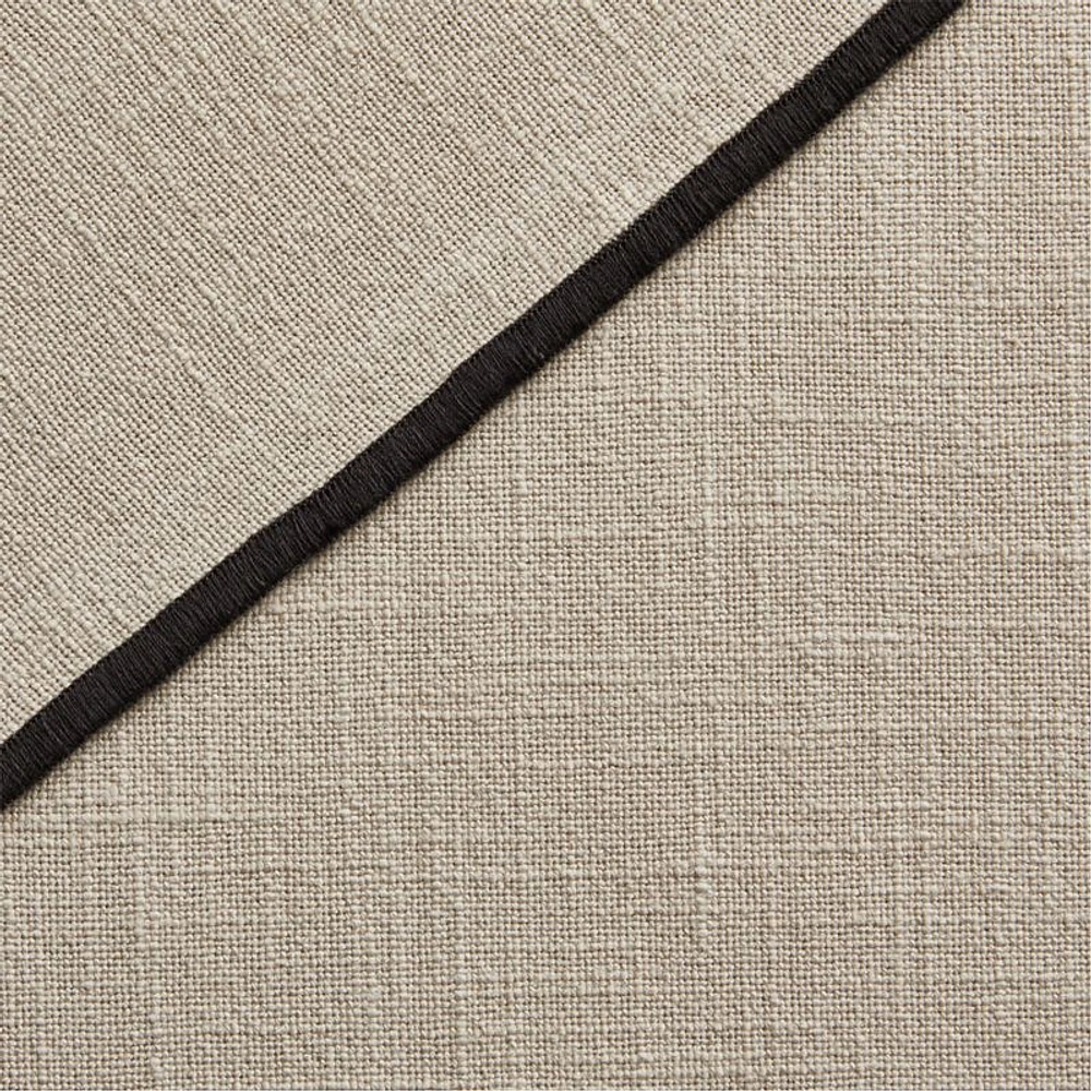 Warm Beige Merrow Stitch Organic Cotton Blackout Window Curtain Panel 52"x84"