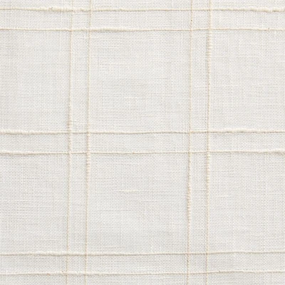 Briza White Windowpane European Flax ™-Certified Linen Sheer Window Curtain Panel 52"x96"