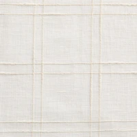 Briza White Windowpane European Flax ™-Certified Linen Sheer Window Curtain Panel 52"x96"