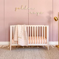 Archie Whitewashed Ash Wood Convertible Baby Crib