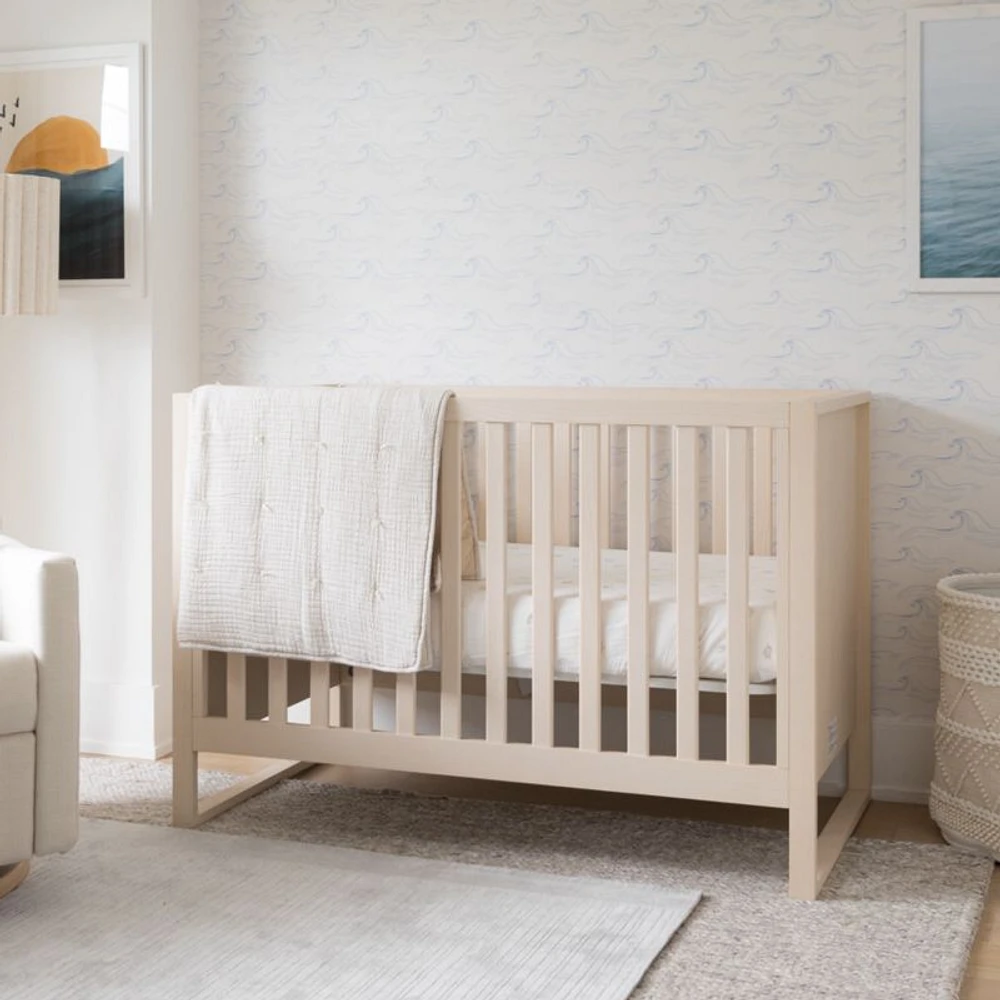 Gemini Light Ash Wood Convertible Baby Crib