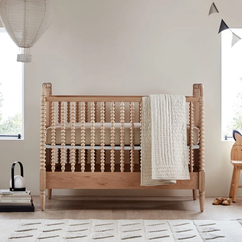 Jenny Lind Heirloom Maple Wood Convertible Baby Crib with Toddler Bed Rail