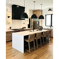 Maddox Black Dome Large Pendant Light with Black Socket