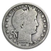 Barber Silver Quarter Random Year