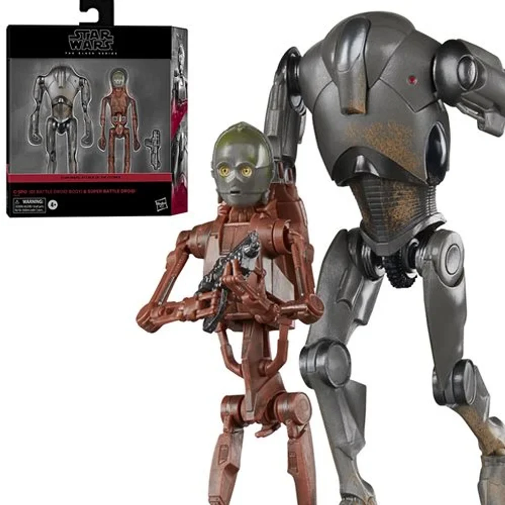 Star Wars The Black Series C-3PO (B1 Battle Droid Body) & Super Battle Droid 6-Inch Action Figures