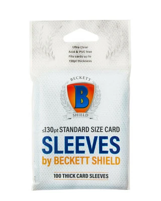 Beckett Shield Thick Card Sleeves 130pt Cards - 100 Count Pack