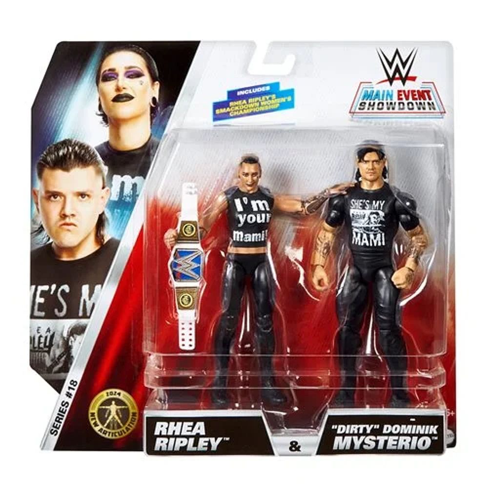 WWE Main Event Showdown Series 18 Rhea Ripley and Dominik Mysterio Action Figure 2-Pack