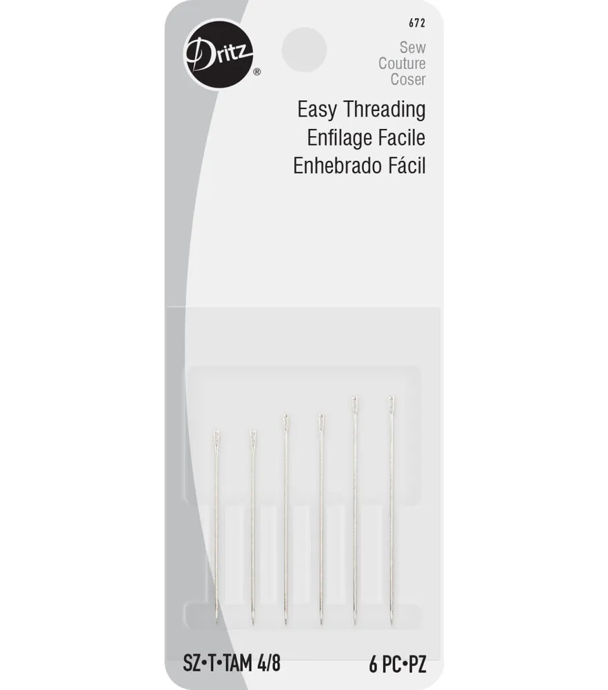 Dritz 6 Easy Threading Hand Needles - Size 4/8