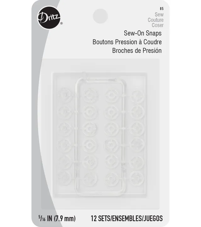 Dritz Sew-On Hook & Eye Closures, 12 Sets, Black & Nickel